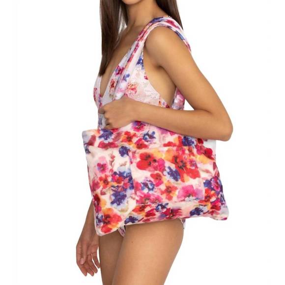 NEW JOHNNY WAS women's summer days terry beach tote bag in multi - Picture 4 of 5